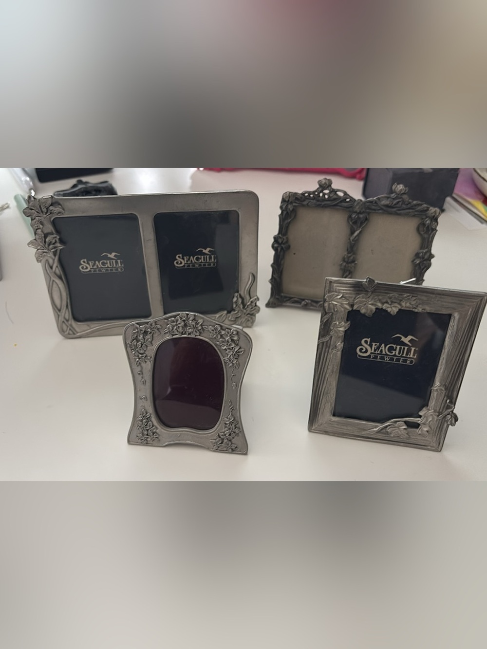 Seagull Pewter Ornate Floral Picture Frame - Silver Finish